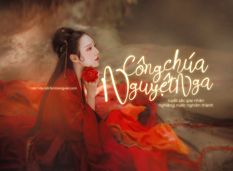 Font việt hóa 1FTV Gisellina phong cách thư pháp