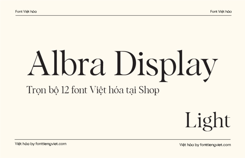 Font Việt hóa 1FTV VIP Albra Display Light 1 Font Việt hóa 1FTV VIP Albra Display Light