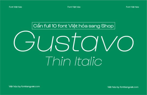 Font Việt hóa 1FTV VIP Gustavo Thin Italic