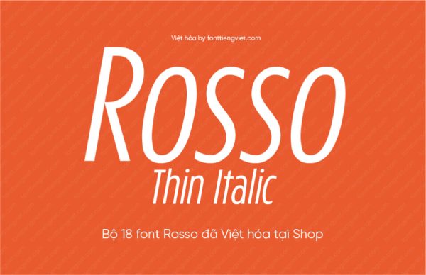 Font Việt hóa 1FTV VIP Rosso Thin Italic