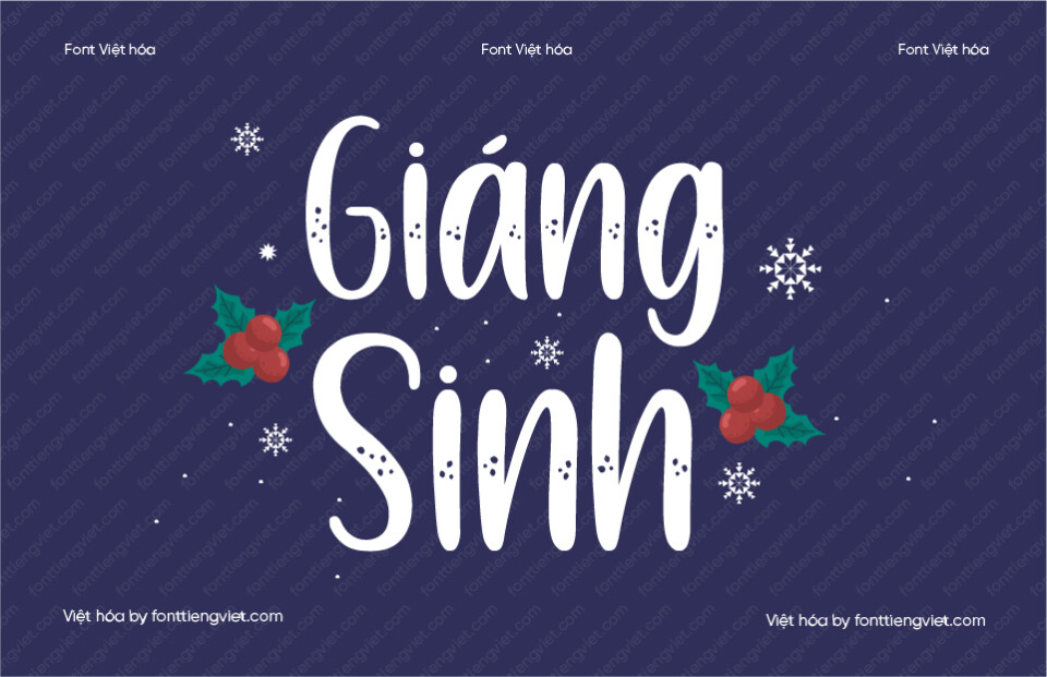 Font Việt hóa 1FTV VIP Snowy Christmas 1 Font Việt hóa 1FTV VIP Snowy Christmas