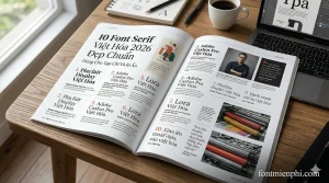 10 Font Serif Việt Hóa 2026 Đẹp Chuẩn Dùng Cho Tạp Chí Và In Ấn