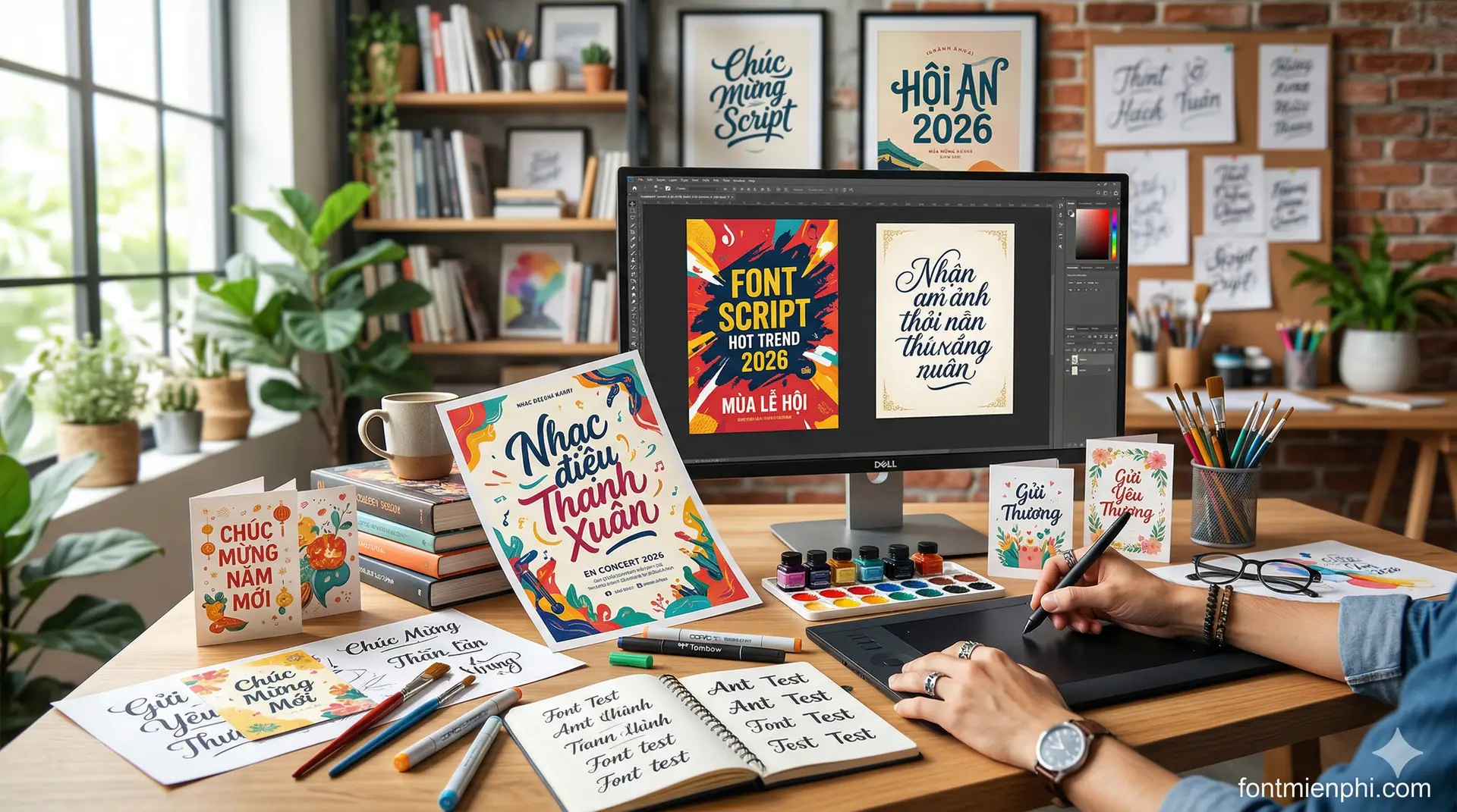 Top Font Script Viet Hoa Hot Trend 2026 Danh Cho Thiet Ke Thiep Va Poster anh 3