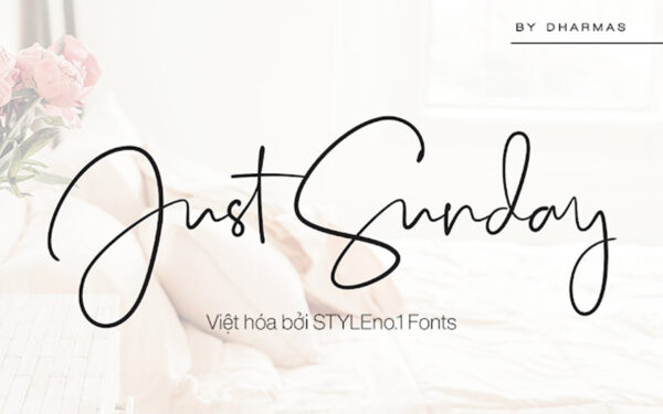 Font chữ viết tay, chữ ký mềm mại cho thiệp cưới, đám cưới SVN-Just Sunday