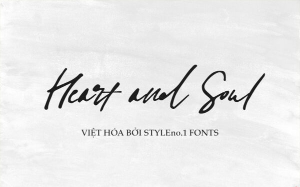 Font chữ viết tay, chữ ký mềm mại cho thiệp cưới, đám cưới SVN-Heart And Soul Smooth