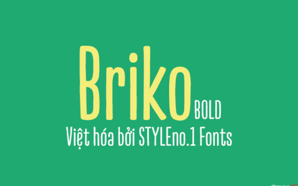 Font chữ vui vẻ, dễ thương, hoạt hình cho lĩnh vực trẻ em, đồ ăn, fodd, cute SVN-Briko Bold