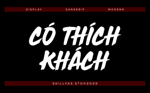 Font SVN-Rush Hour việt hóa – demo chữ "CÓ THÍCH KHÁCH"