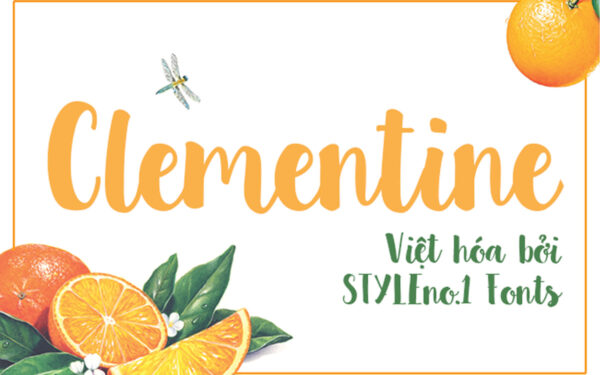 Font chữ vui vẻ, dễ thương, hoạt hình cho lĩnh vực trẻ em, đồ ăn, fodd, cute SVN-Clementine