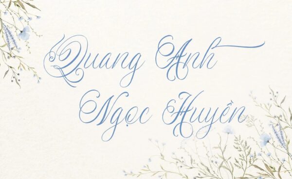 Font TH Newly Bridal Việt Hóa demo chữ Quang Anh Ngọc Huyền