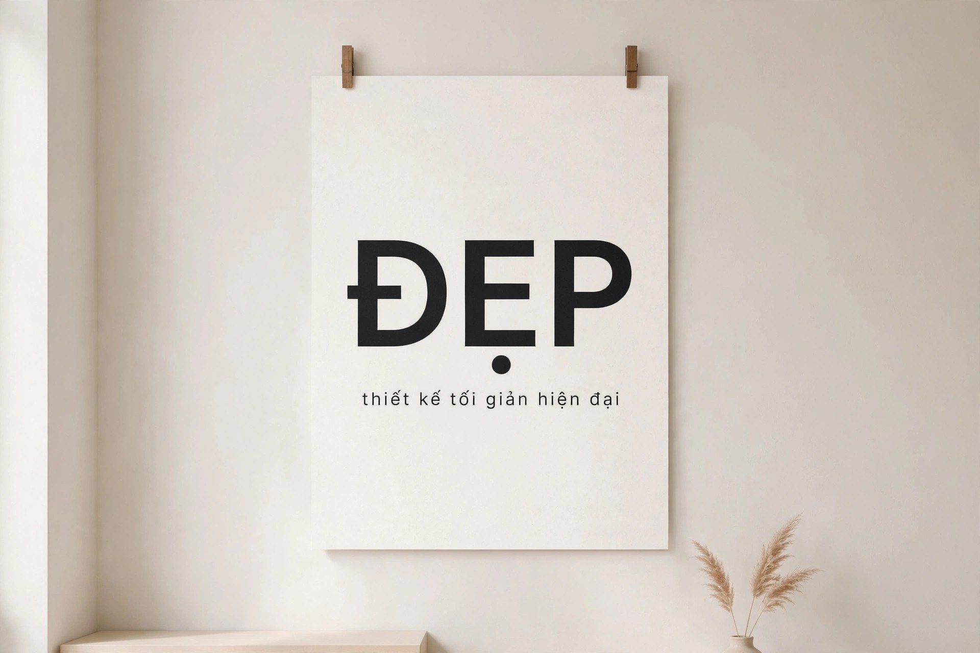 Minh họa font TH Algance – poster ĐẸP phong cách tối giản hiện đại