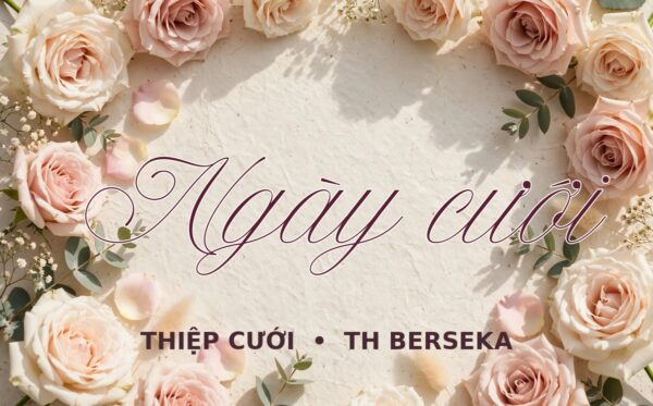 Ứng dụng font TH Berseka Việt Hóa cho thiệp cưới