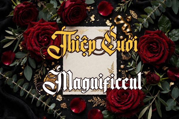 Ảnh minh họa font TH Magnificent Việt Hóa – Thiệp Cưới