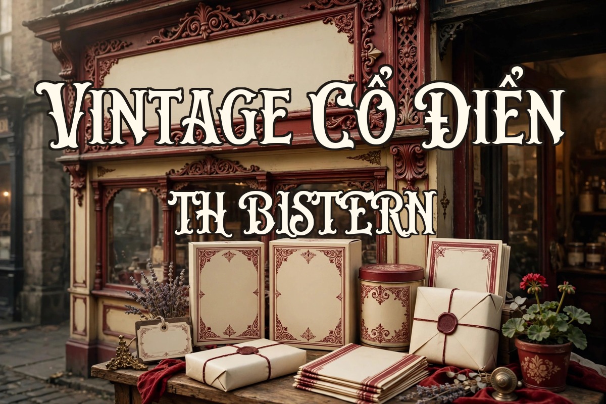 Font TH Bistern Việt Hóa – Vintage Cổ Điển Sang Trọng 4 Ứng dụng font TH Bistern Việt Hóa cho biển hiệu và bao bì vintage cổ điển