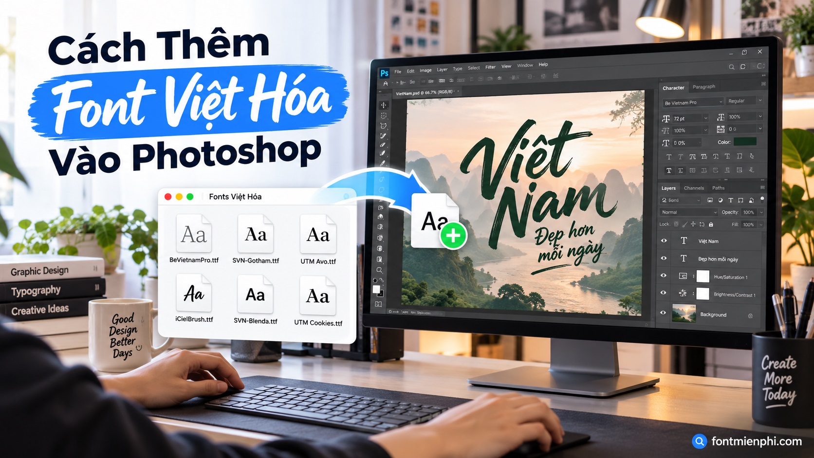 Cách thêm font chữ Việt hóa vào Photoshop chi tiết 1 Cách thêm font chữ Việt hóa vào Photoshop chi tiết