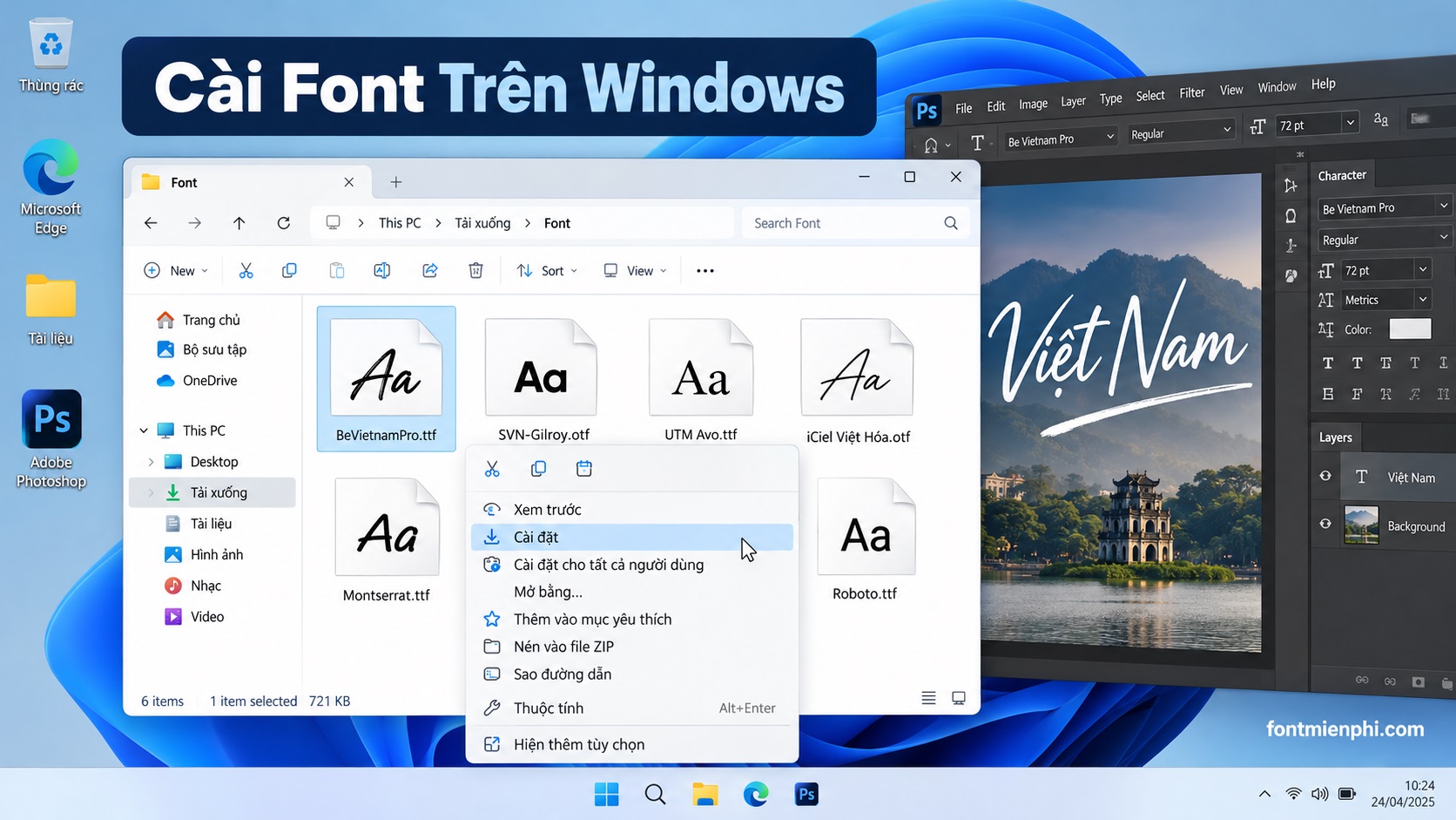 Cách thêm font chữ Việt hóa vào Photoshop chi tiết 3 Cách thêm font chữ Việt hóa vào Photoshop chi tiết