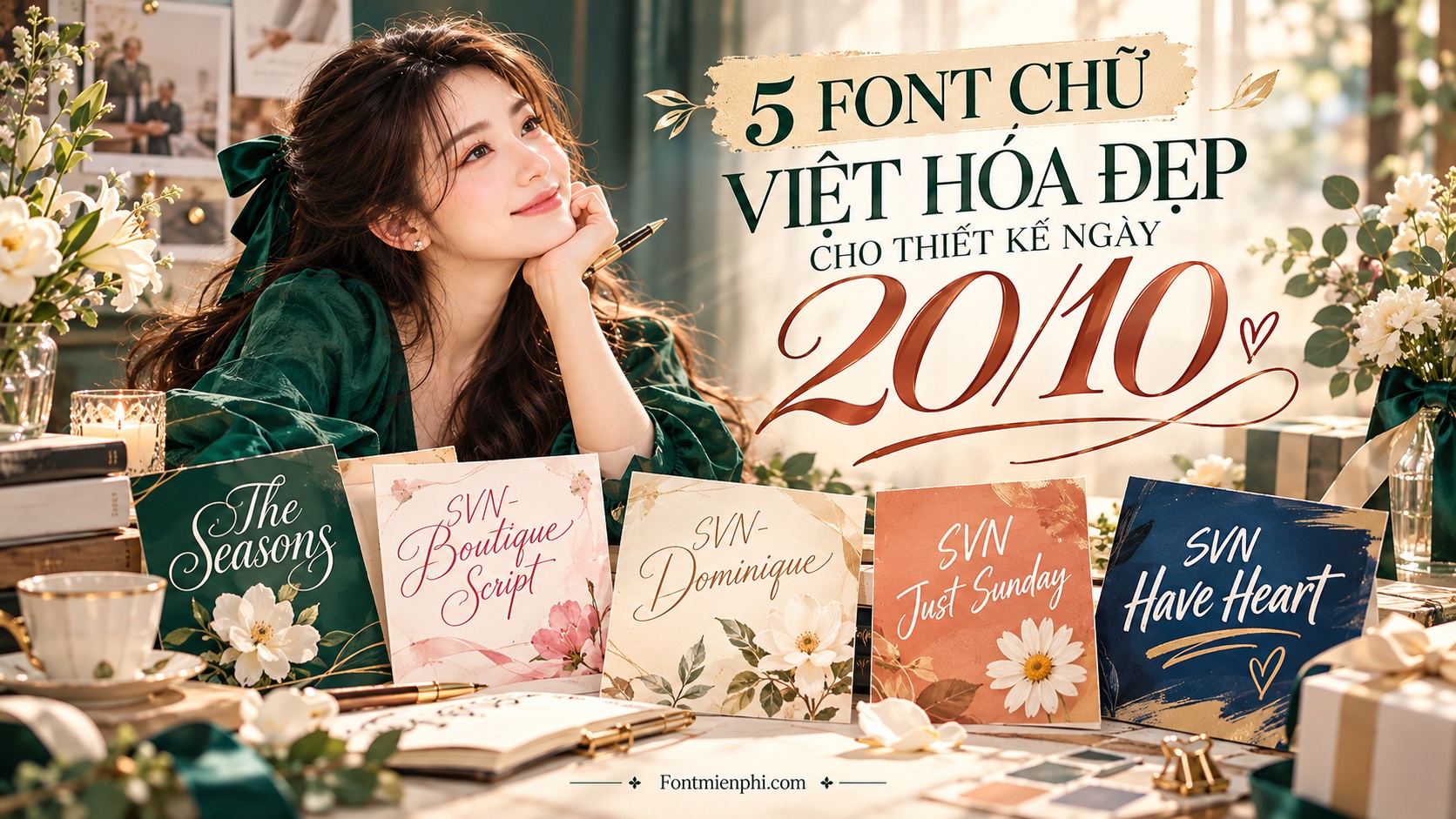 5 Font chữ Việt hóa đẹp cho ngày 20/10: Sang trọng và ấn tượng 11 5 Font chữ Việt hóa đẹp cho ngày 20- 10