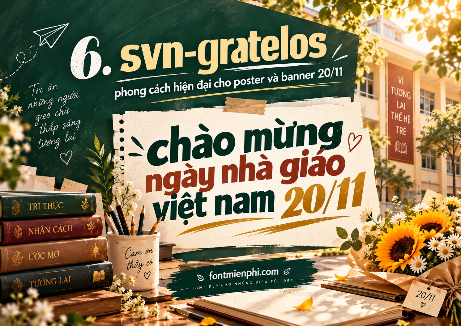 7 font chữ đẹp cho ngày nhà giáo Việt Nam 20/11