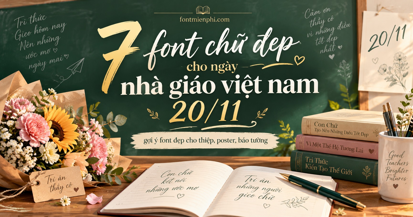 7 font chữ đẹp cho ngày nhà giáo việt nam 20/11