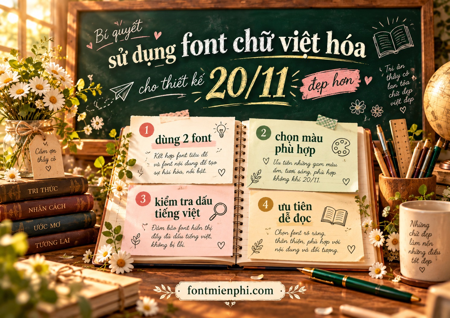 7 font chữ đẹp cho ngày nhà giáo Việt Nam 20/11