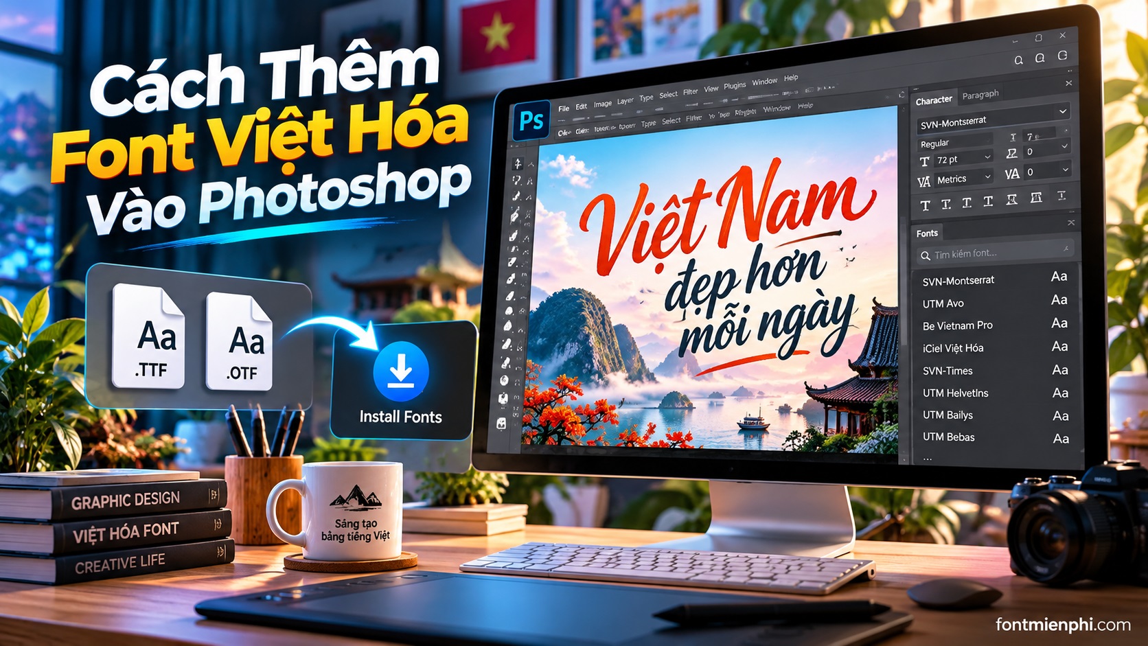 Cách thêm font chữ Việt hóa vào Photoshop chi tiết 7 Cách thêm font chữ Việt hóa vào Photoshop chi tiết