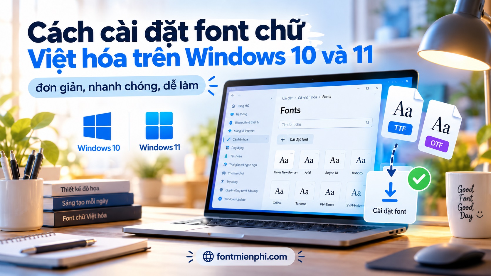 Cách cài đặt font chữ Việt hóa trên Windows 10 và 11