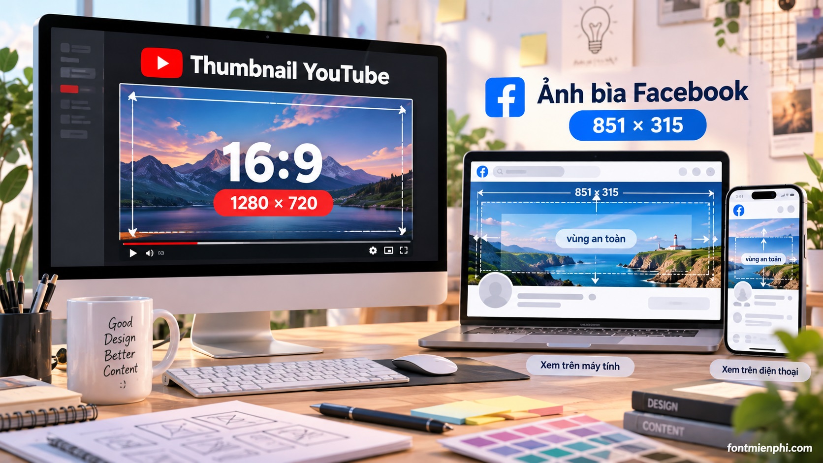 10 font chữ đẹp cho thumbnail YouTube và ảnh bìa Facebook 18 Kích thước thiết kế thumbnail YouTube và ảnh bìa Facebook cần lưu ý