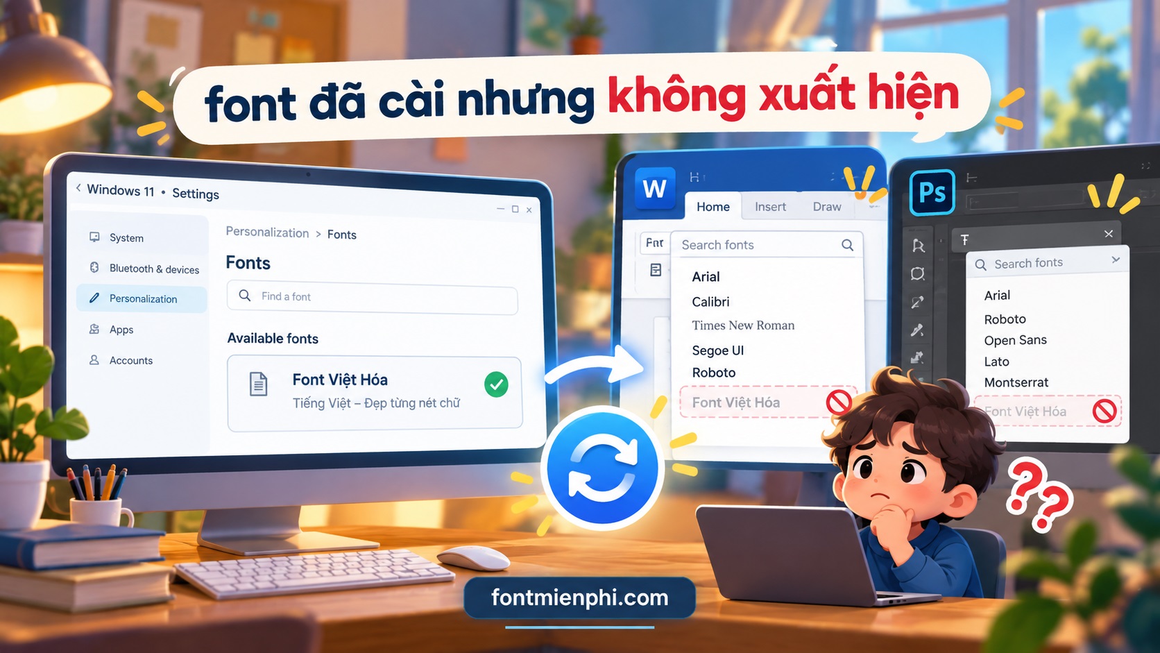 Cách cài đặt font chữ Việt hóa trên Windows 10 và 11