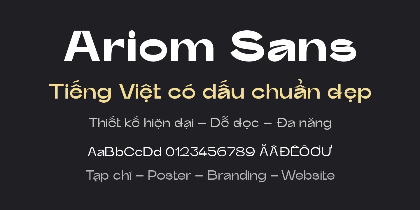 font Ariom Sans Việt hóa miễn phí