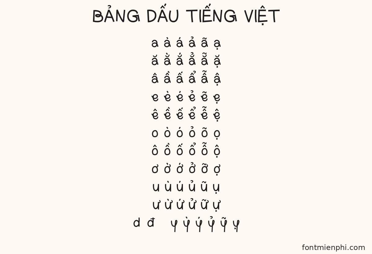Font Boris Việt Hóa Miễn Phí – Font Hiển Thị Vui Nhộn Cho Tạp Chí, Thiệp & Poster 3 bảng dấu tiếng việt font boris việt hóa miễn phí