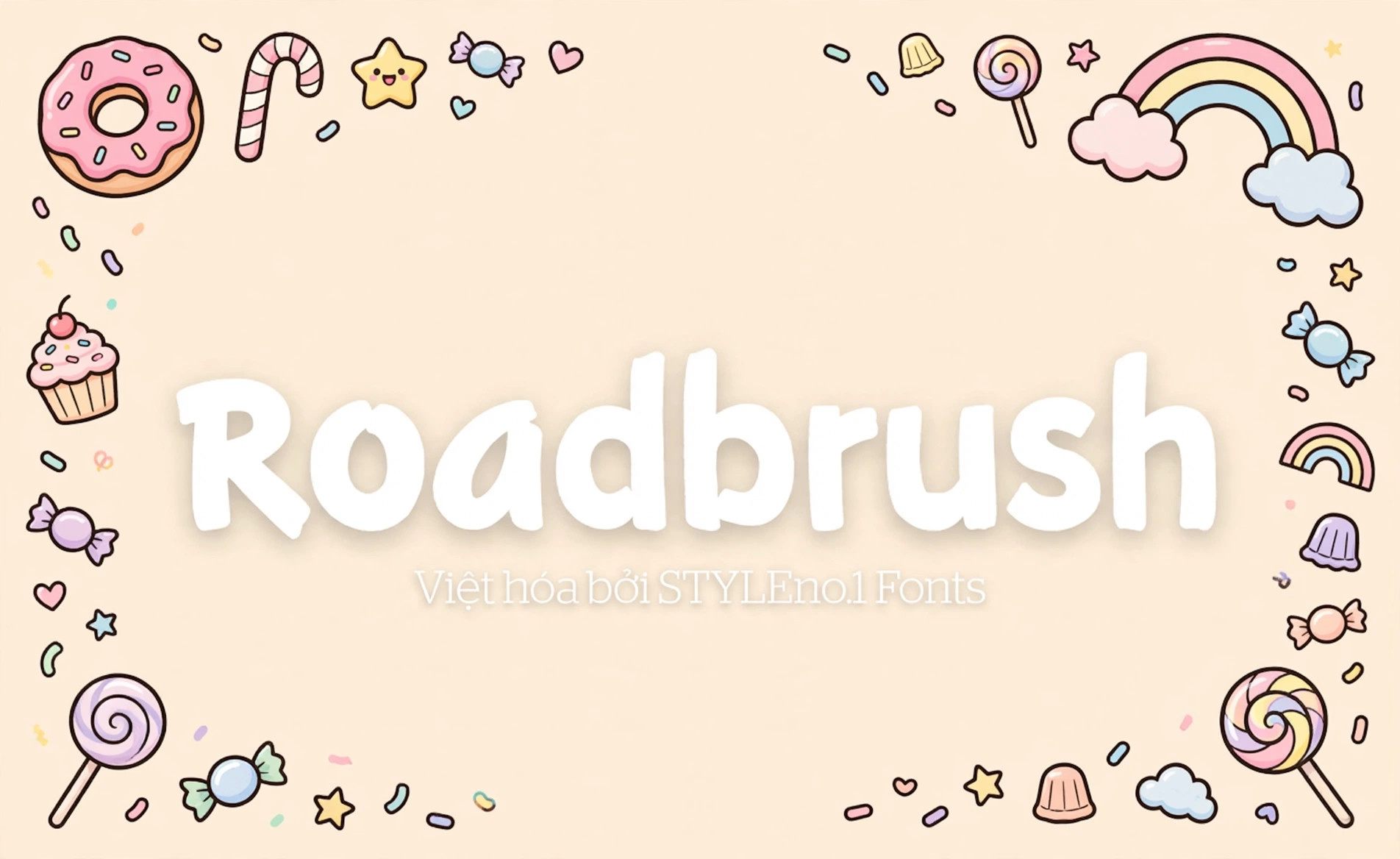 Font Hoạt Hình SVN-Roadbrush Cute Việt Hóa Miễn Phí 1 Font SVN-Roadbrush việt hóa – demo chữ Roadbrush