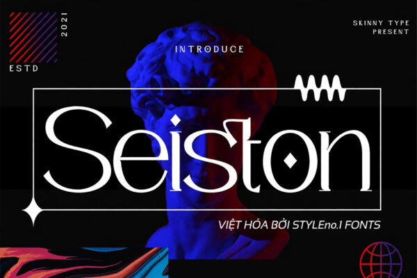 Font SVN-Seiston việt hóa – demo chữ "Seiston" phong cách sang trọng hiện đại