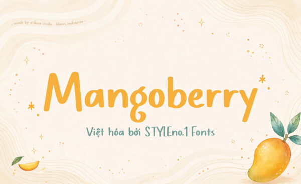 Font SVN-Mangoberry việt hóa – demo chữ "Mangoberry"