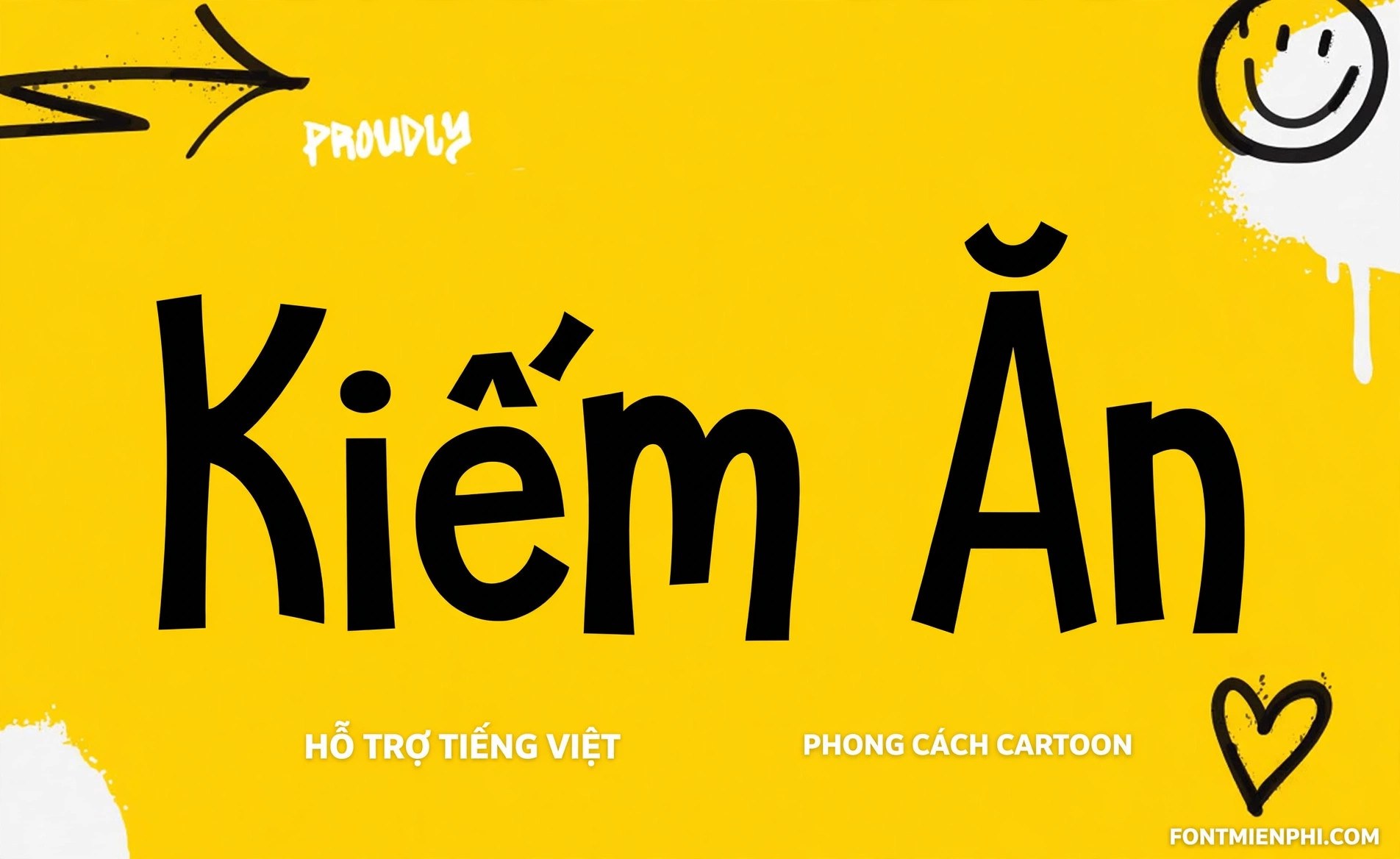 Font KG She Persisted Việt Hóa – Cartoon Vui Nhộn 1 Font KG She Persisted việt hóa – thumbnail poster cartoon chữ Kiếm Ăn