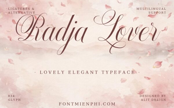 Font Radja Lover Việt Hóa – Script Nét Mảnh Miễn Phí
