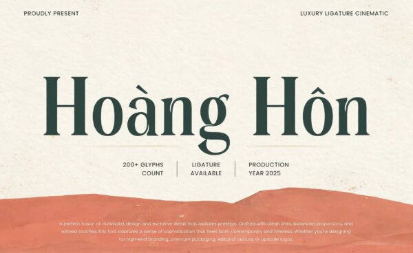 Font TH-Bilment việt hóa – demo chữ Hoàng Hôn phong cách serif sang trọng