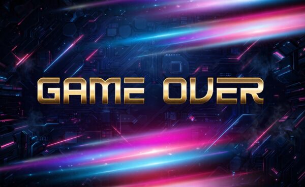Demo font thể thao TH Neo Cybern Việt hóa - chữ GAME OVER kim loại vàng