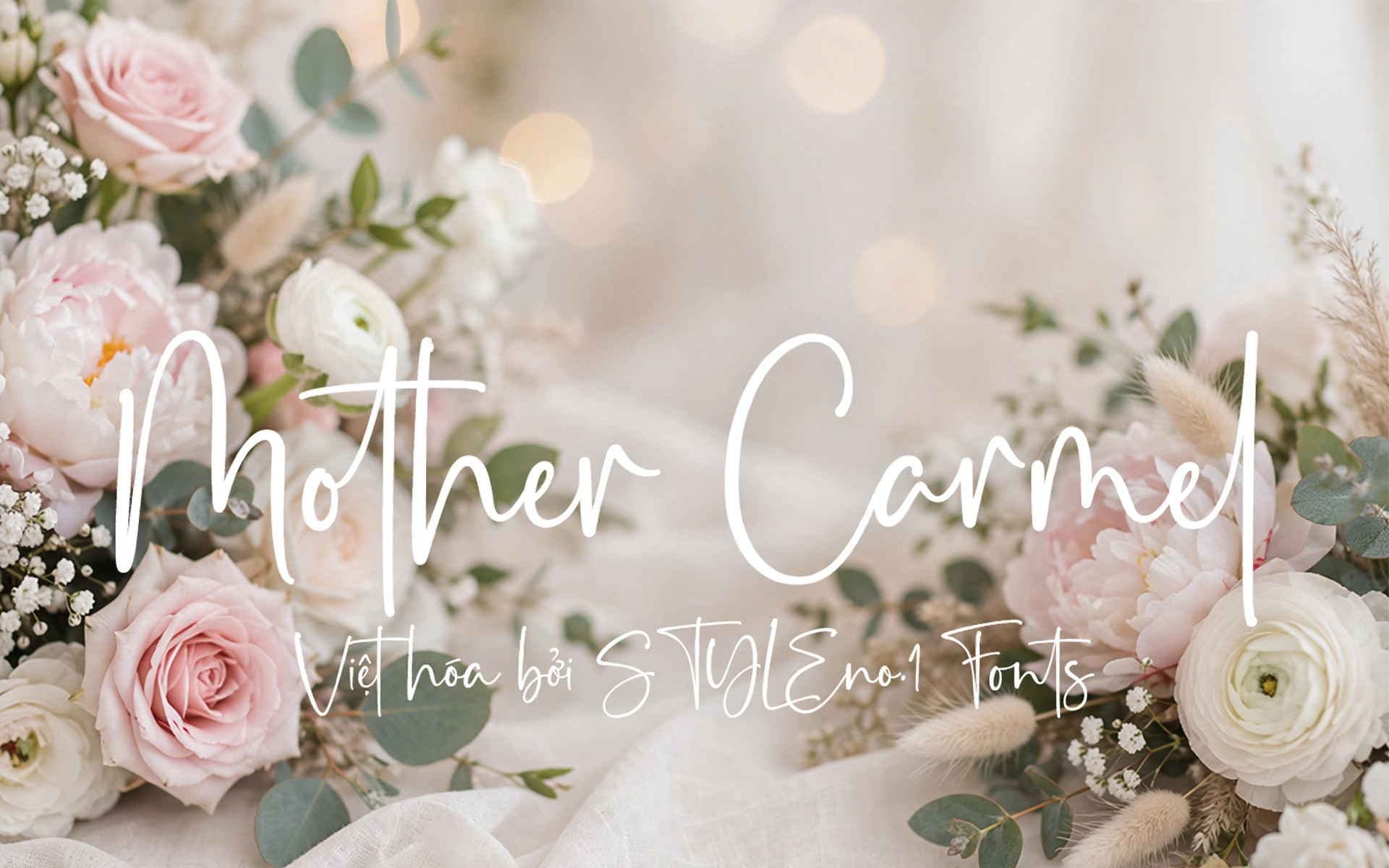 Font Chữ Ký SVN-Mother Carmel Viết Tay Việt Hóa Miễn Phí 1 Font SVN-Mother Carmel việt hóa – demo chữ "Mother Carmel" viết tay lãng mạn