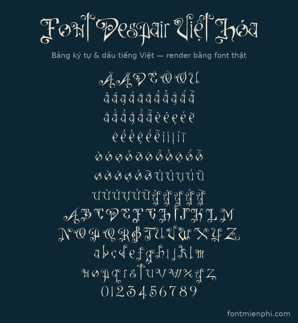 Font Despair Việt Hóa Miễn Phí – Gothic Vẽ Tay Cho Bìa Truyện & Typo 3 font despair việt hóa miễn phí