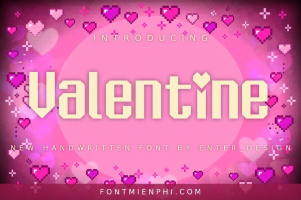 Font TH Chiptune Valentine Việt Hóa – chữ Valentine pixel trái tim 8-bit