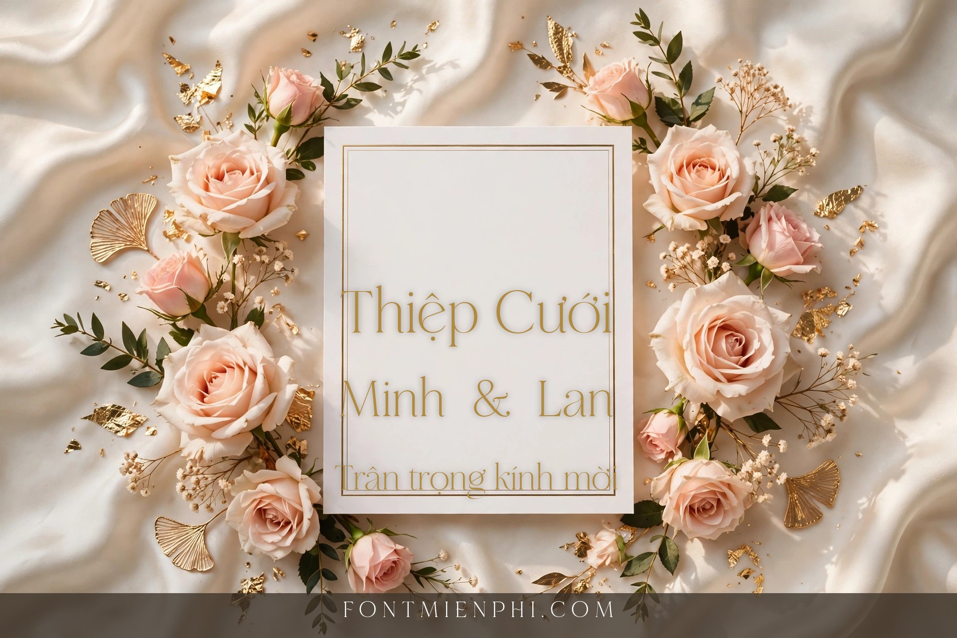 Font TH Maginia Việt Hóa – Script Hiện Đại Miễn Phí 2 Ứng dụng font TH Maginia Việt Hóa – thiệp cưới Minh & Lan