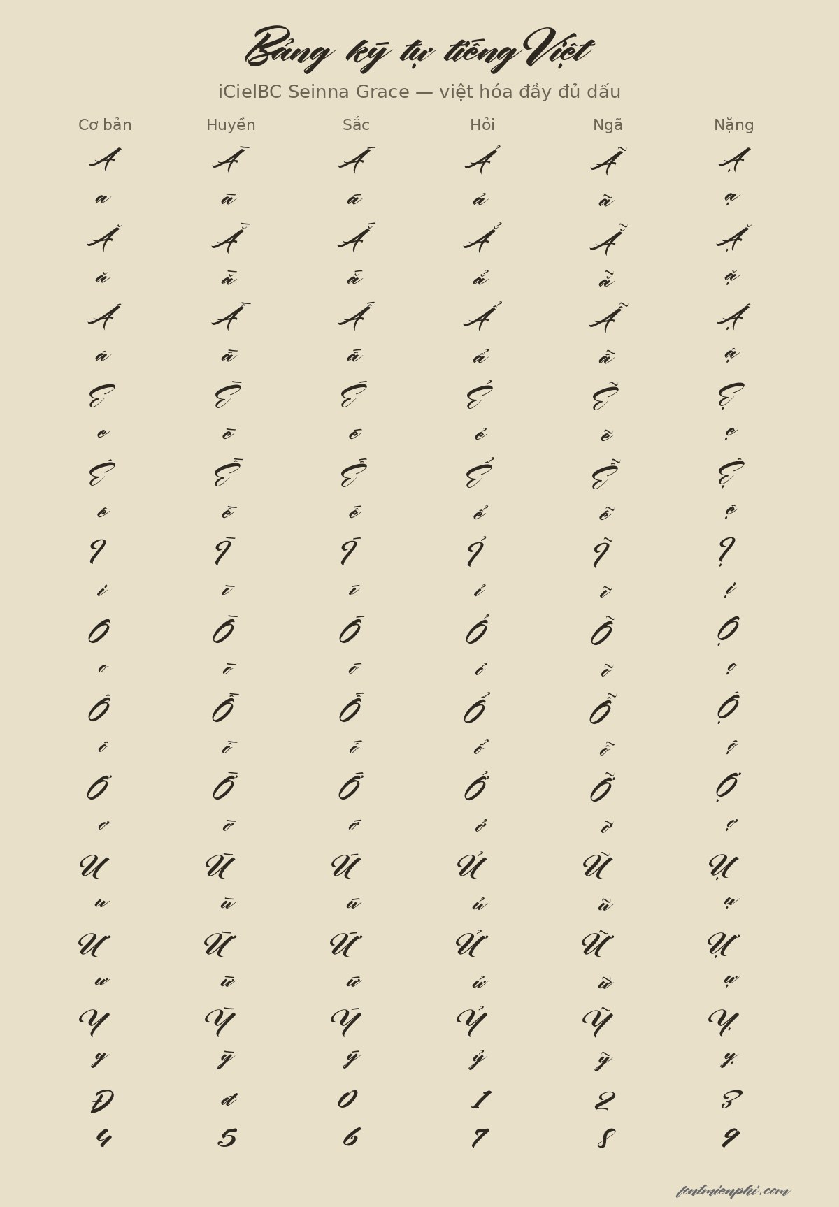 font icielbc seinna grace việt hóa miễn phí