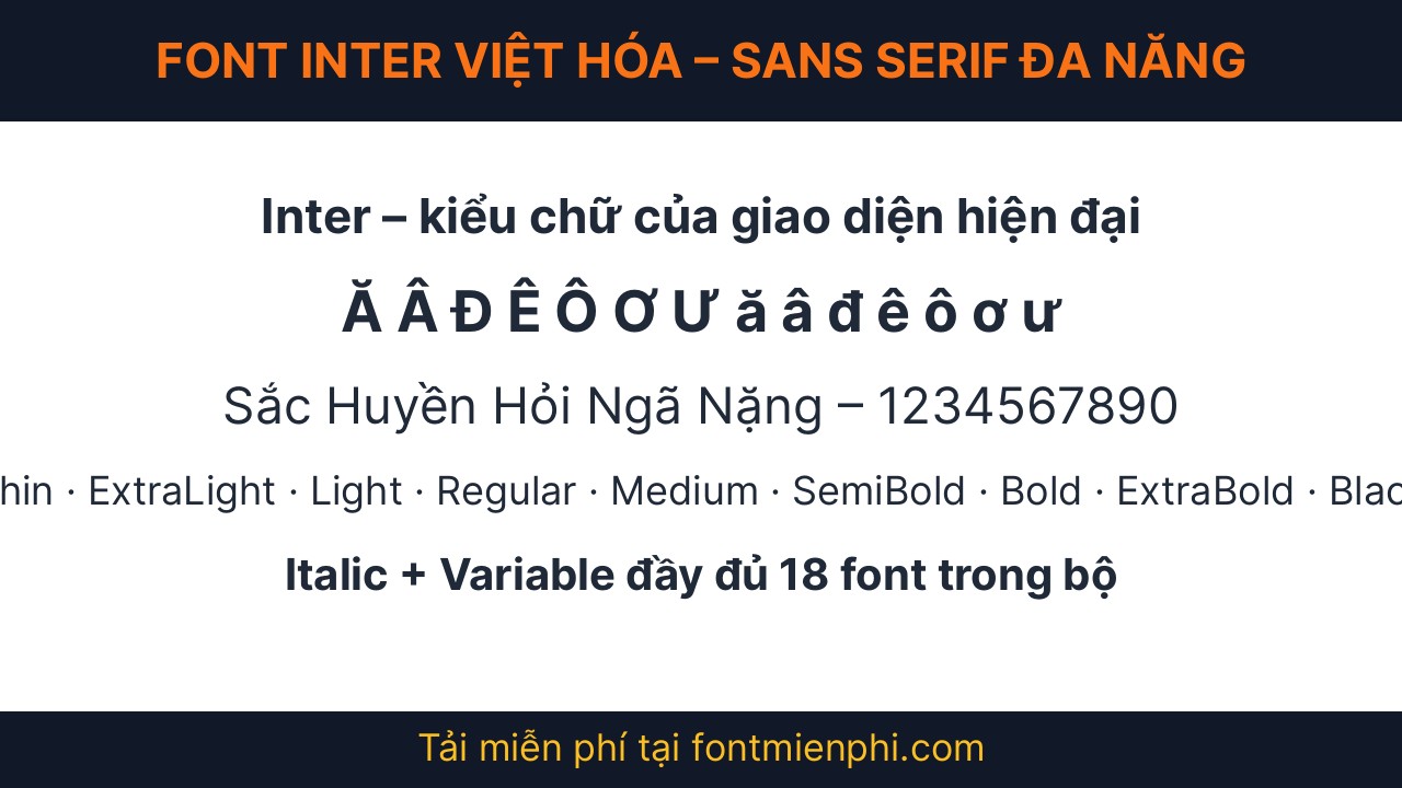 Font Inter Việt Hóa Miễn Phí – Trọn Bộ 18 Kiểu Sans Serif Đa Năng 3 Demo các trọng lượng font Inter Việt Hóa