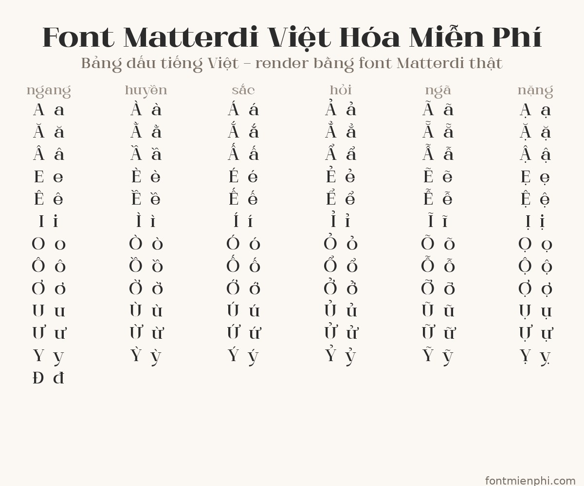 font matterdi việt hóa miễn phí