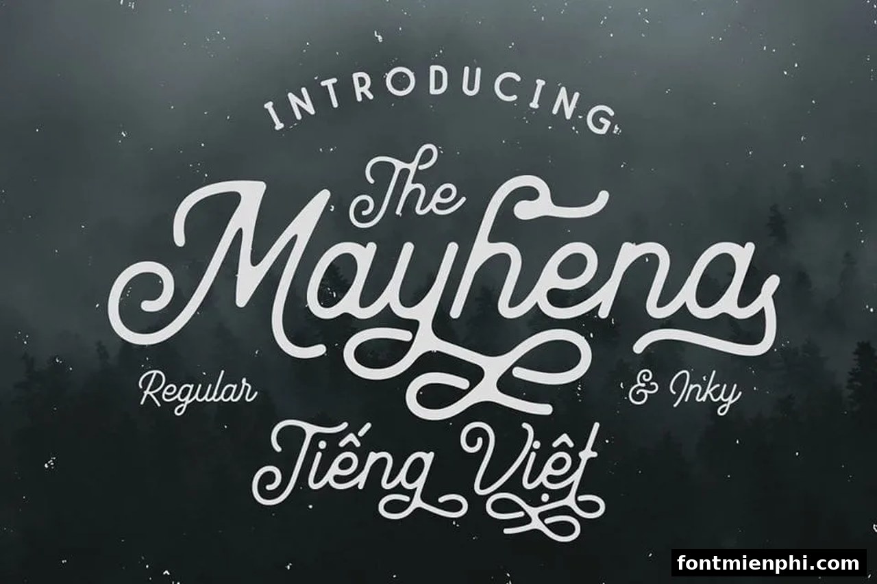 font mayhena monoline việt hóa miễn phí