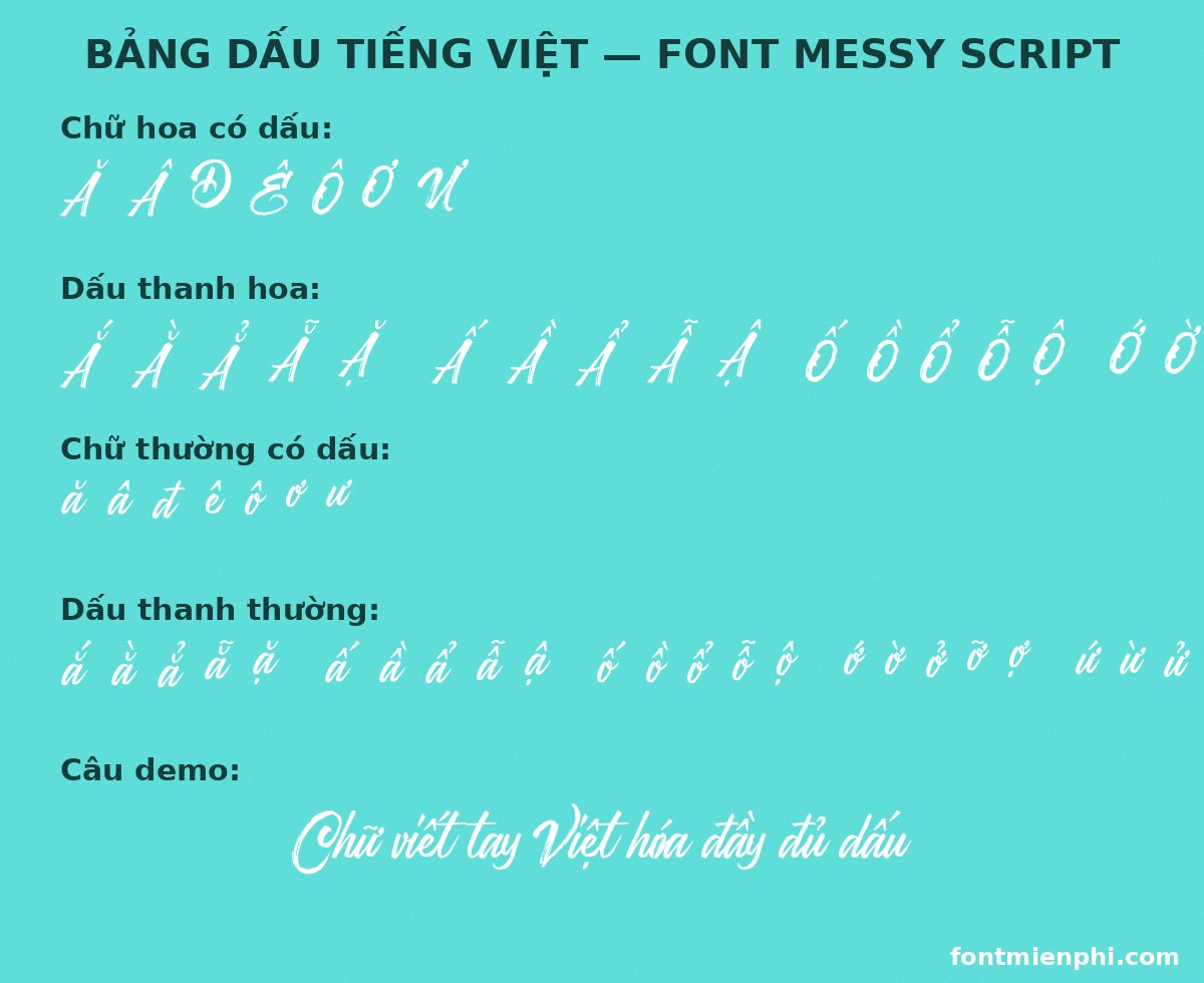 font messy script việt hóa miễn phí