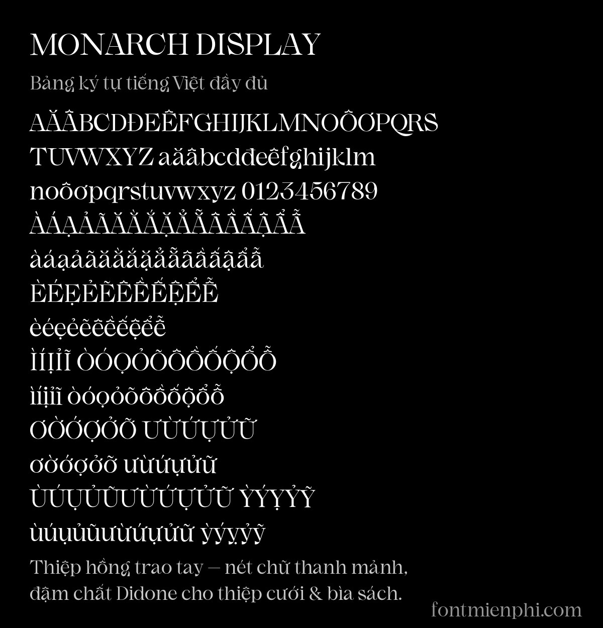 font monarch display việt hóa miễn phí