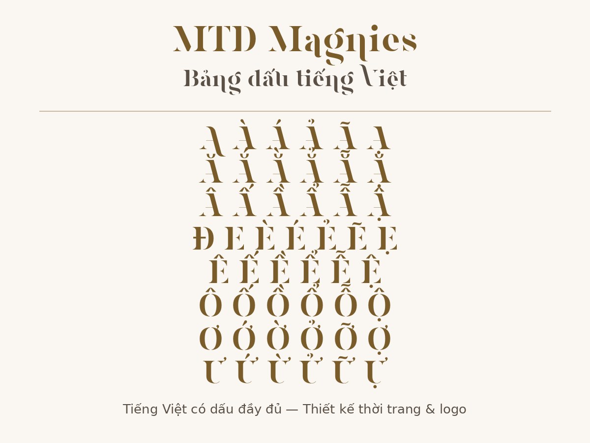 Font MTD Magnies Việt Hóa Miễn Phí – Serif Stencil Thanh Lịch Cho Logo, Thời Trang & Thiết Kế Cao Cấp 3 font mtd magnies việt hóa miễn phí