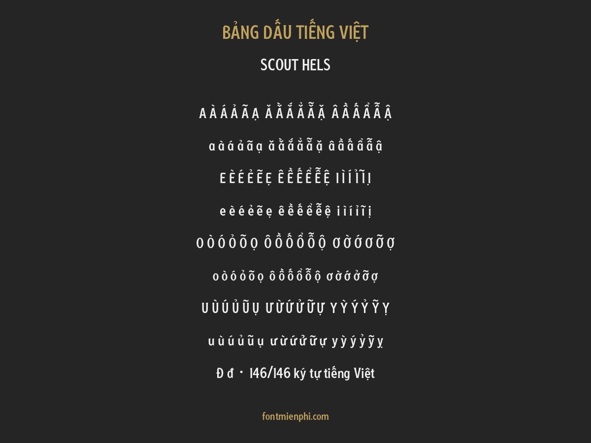 font scouthels việt hóa miễn phí - bảng dấu tiếng Việt