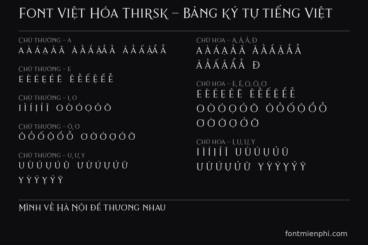 font thirsk việt hóa miễn phí