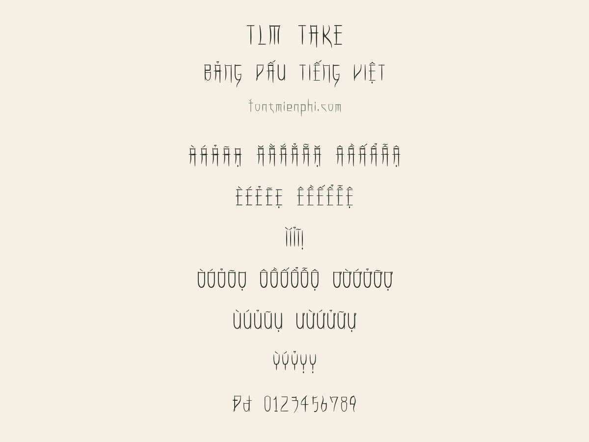 font tlm take việt hóa miễn phí